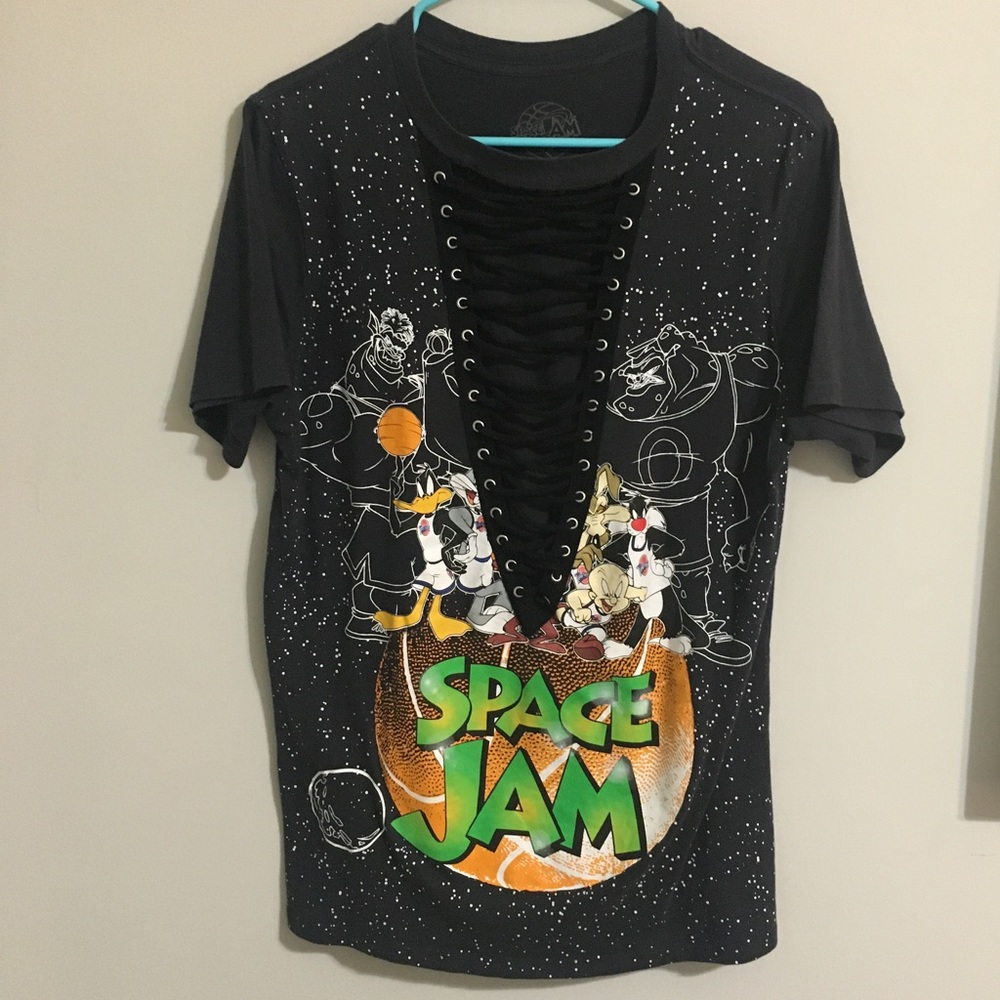 Space Jam lace-up oversized tee